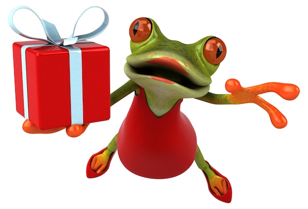 Fun frog 3D Illustration