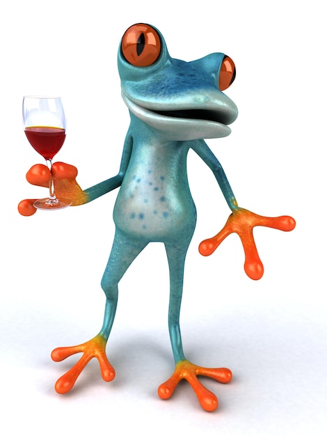 Fun frog 3D Illustration