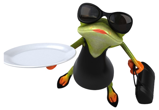 Photo fun frog 3d illustration