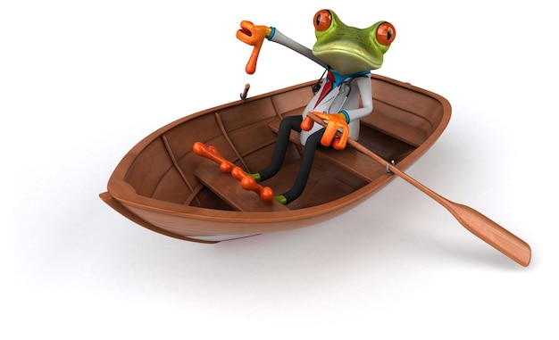 Fun frog 3D Illustration