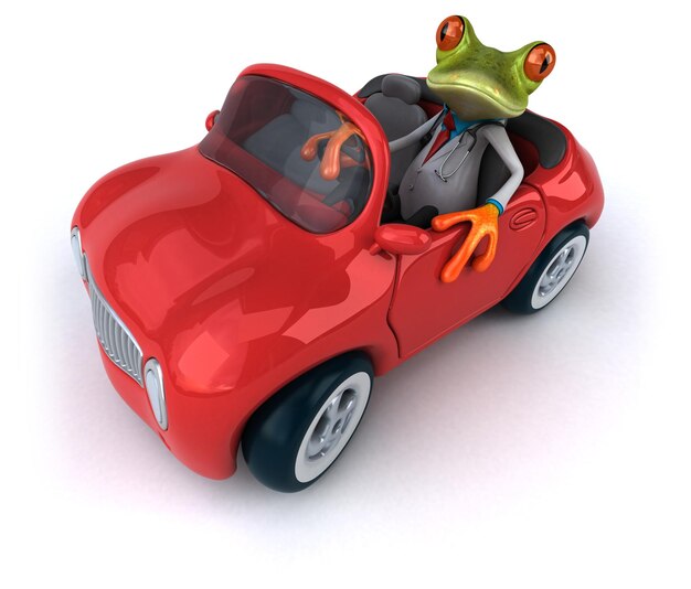 Fun frog 3D Illustration