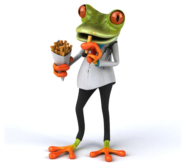 Photo fun frog 3d illustration