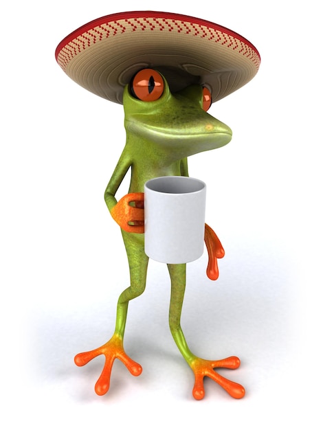 Fun frog 3D Illustration