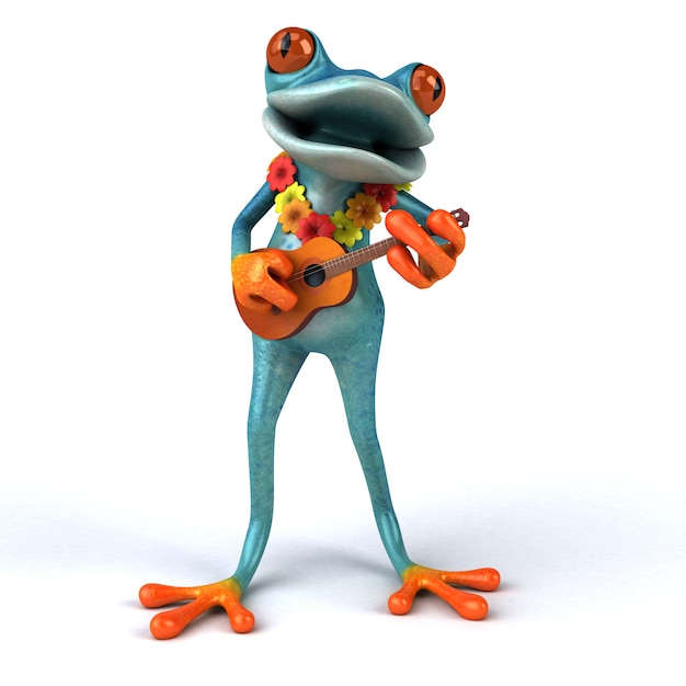 Fun frog 3D Illustration