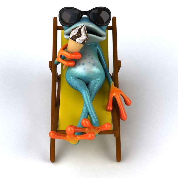 Fun frog- 3D Illustration