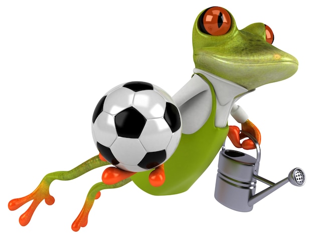 Fun frog gardener - 3D Illustration