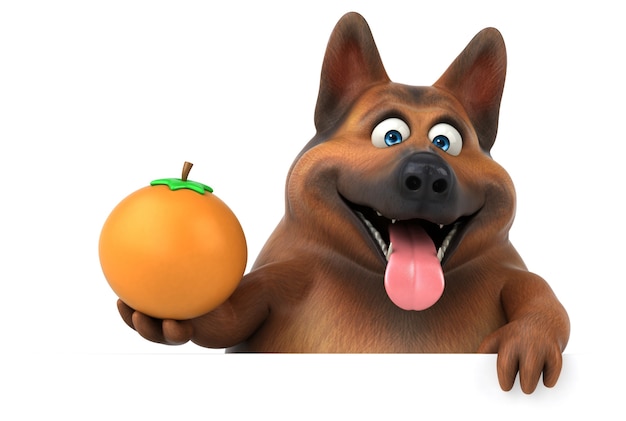 Fun german shepherd dog - 3D Illustration