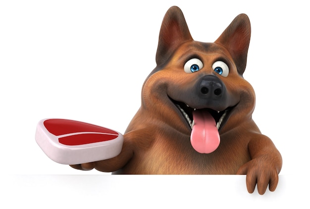 Fun german shepherd dog - 3D Illustration