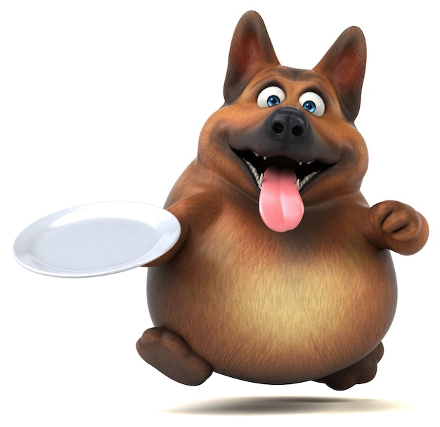 Fun german shepherd dog - 3D Illustration