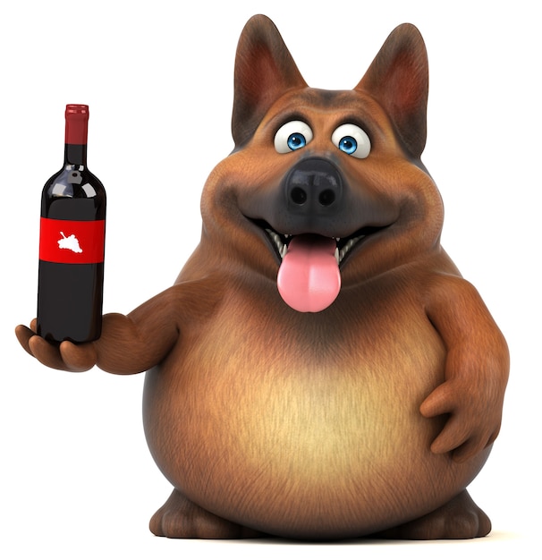 Fun german shepherd dog - 3D Illustration