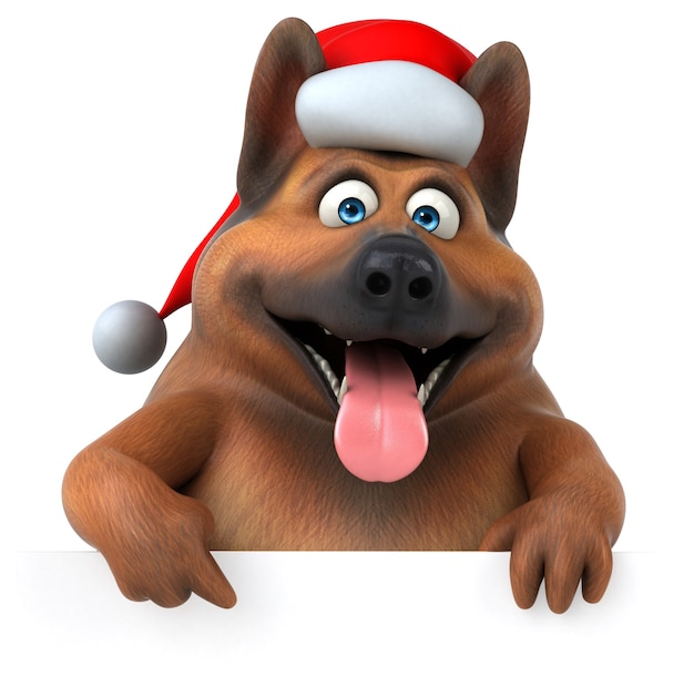 Fun german shepherd dog - 3D Illustration