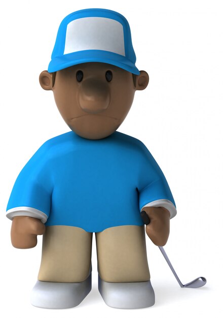 Fun golfer - 3D Illustration