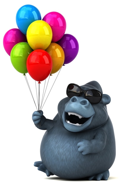 Fun gorilla - 3D Illustration