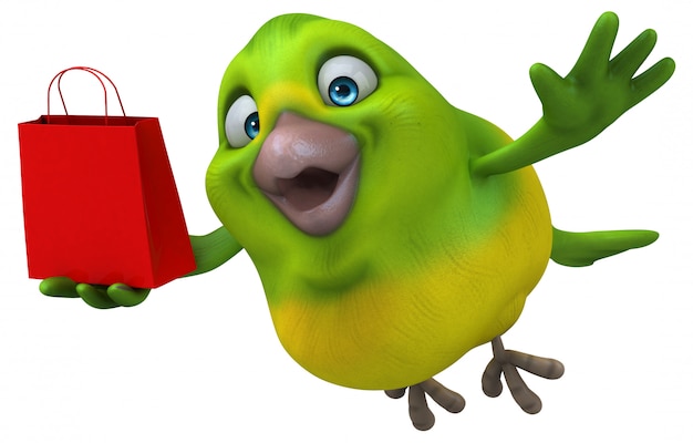 Fun green bird animation