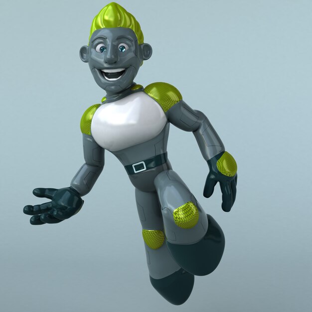 Fun green robot animation