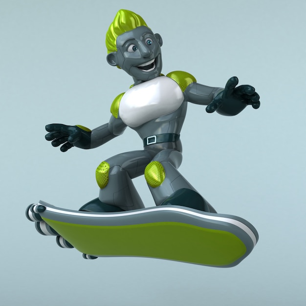 Fun green robot animation