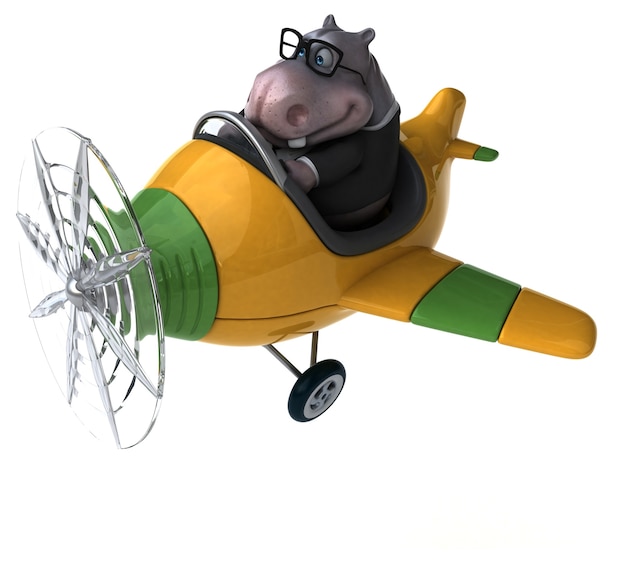 Fun hippo - 3D Illustration