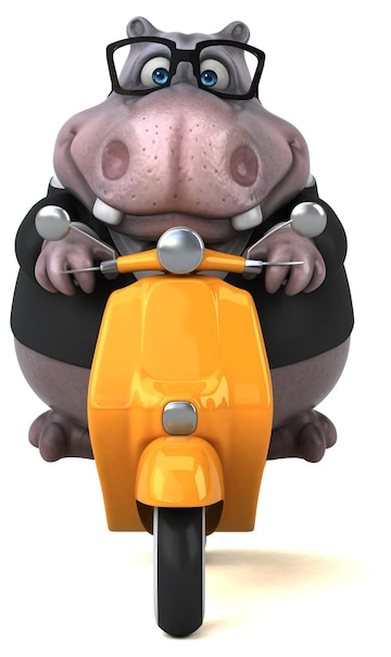 Premium Photo  Fun hippo - 3d illustration