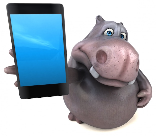 Fun hippo - 3D Illustration