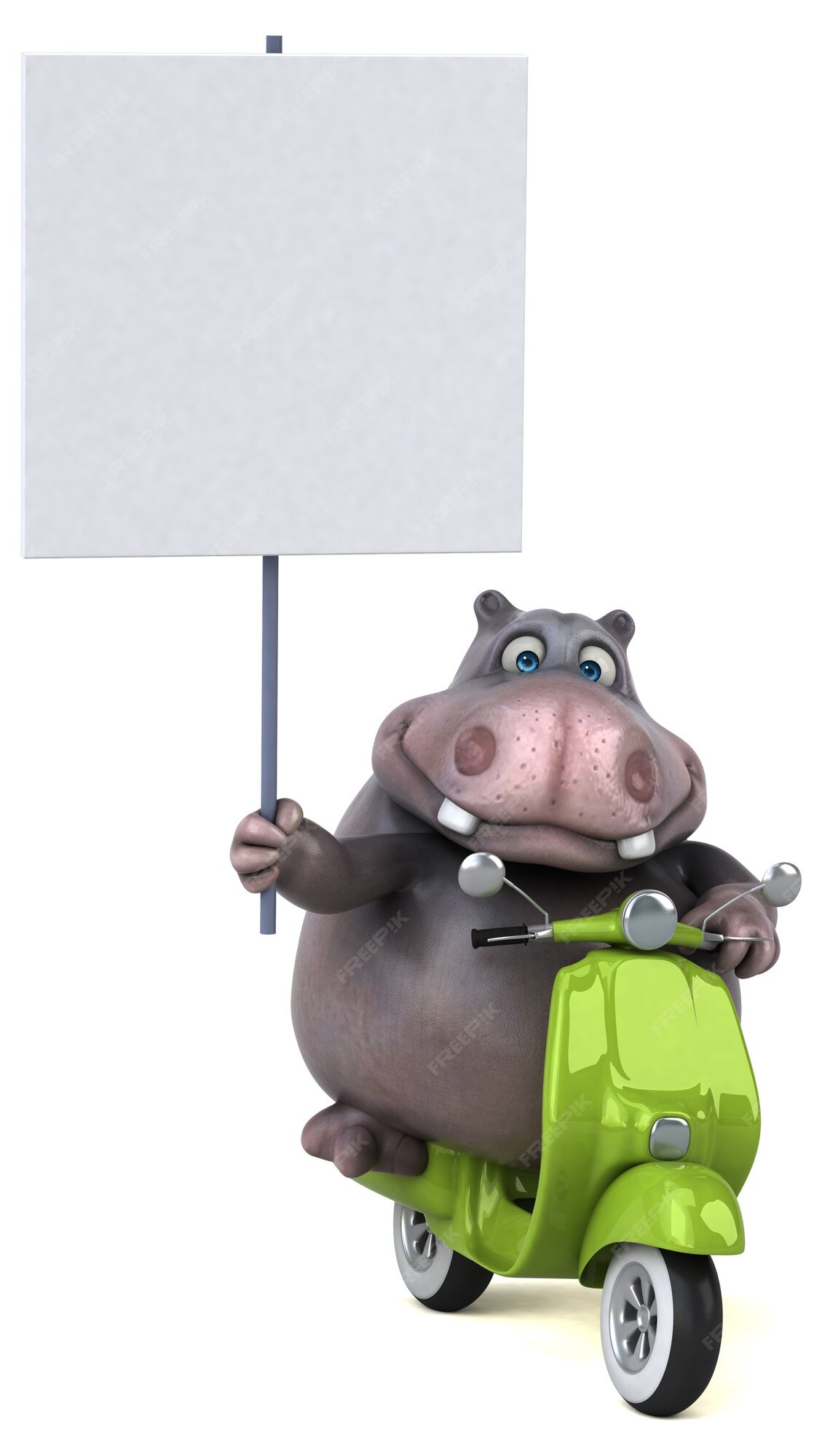 Premium Photo  Fun hippo - 3d illustration