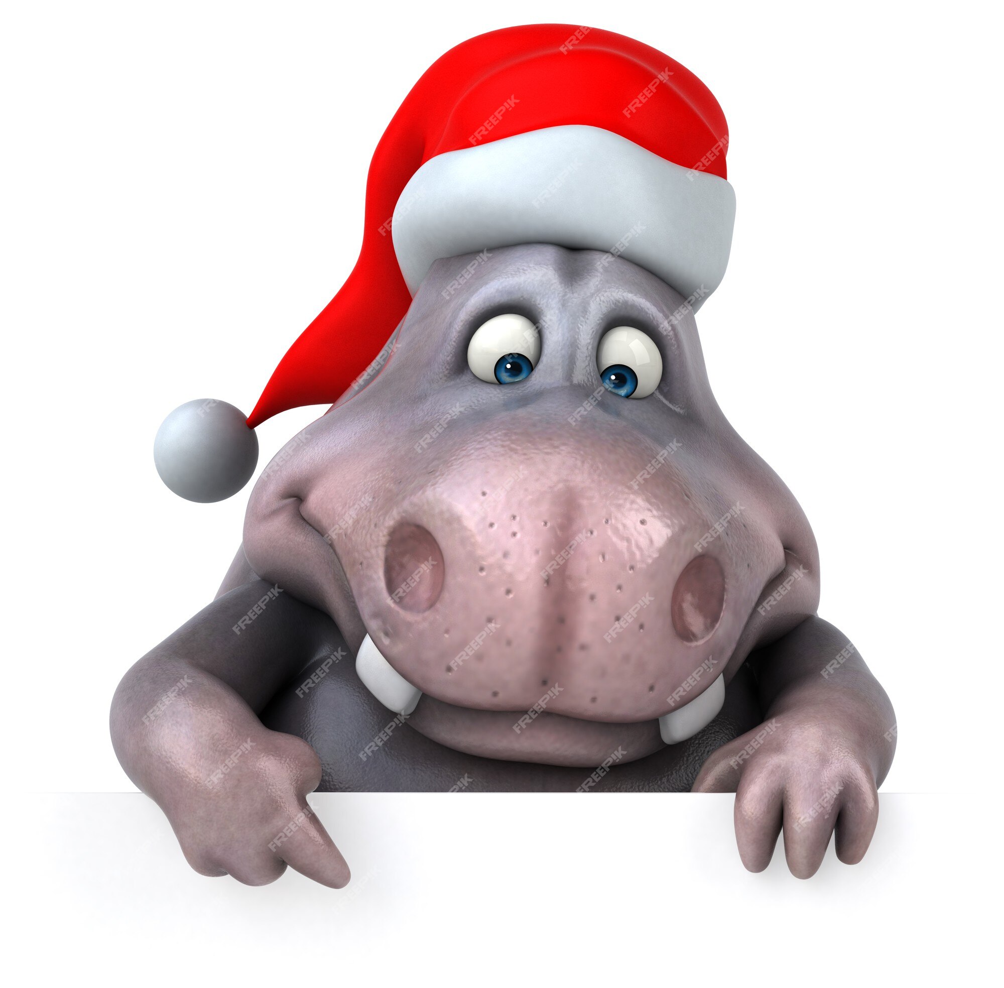 Premium Photo  Fun hippo - 3d illustration