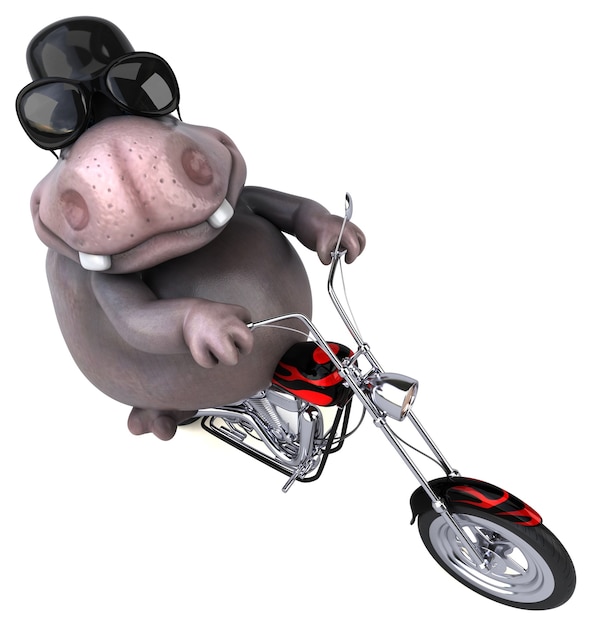 Funny Cartoon Character Hippo Motorcycle Animation Stock Video Footage by  ©julos #188924576