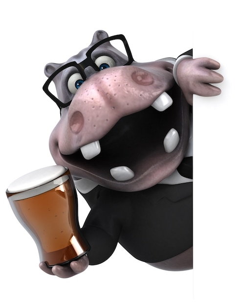 fun hippo illustration