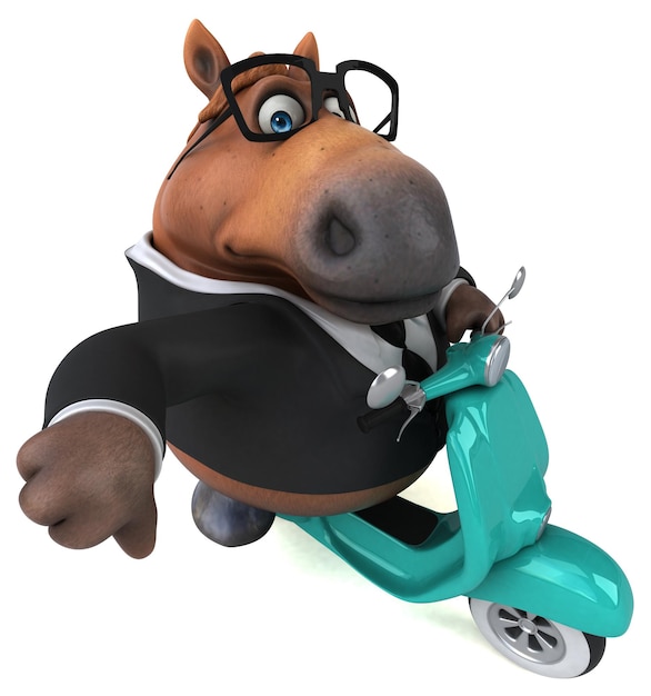 Photo fun horse - 3d illustration