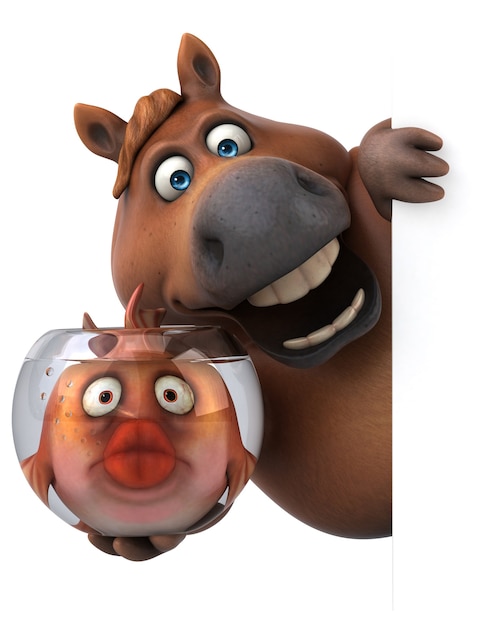 Fun horse - 3D Illustration