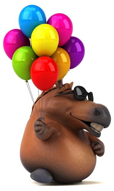 Веселая лошадь - 3D иллюстрации