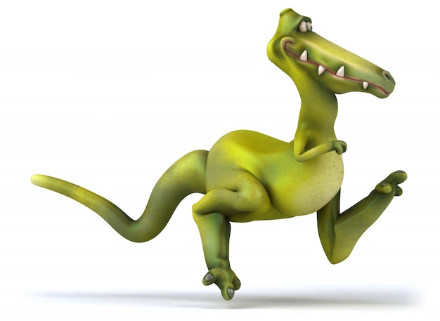 Веселый иллюстрированный 3d динозавр