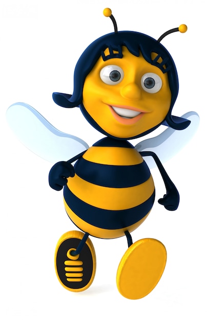 fun illustrated bee walking