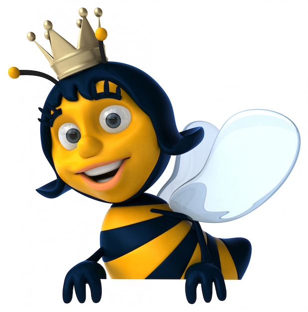 Photo fun illustrated bee wearing a crown