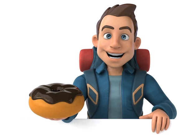 fun illustration of a 3d cartoon backpacker