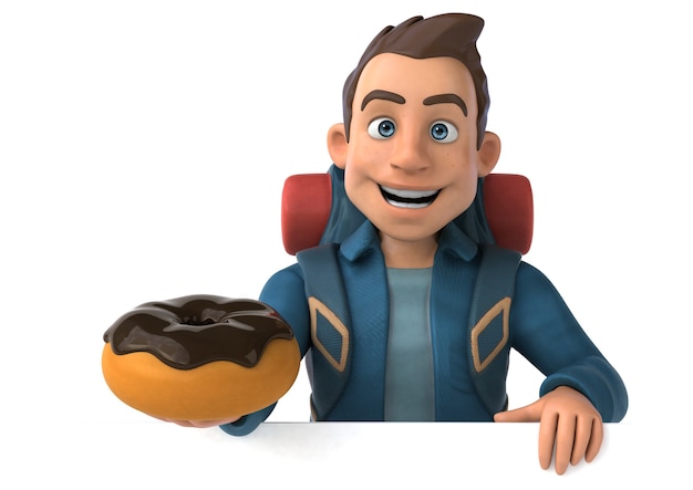 Fun illustration of a 3D cartoon backpacker