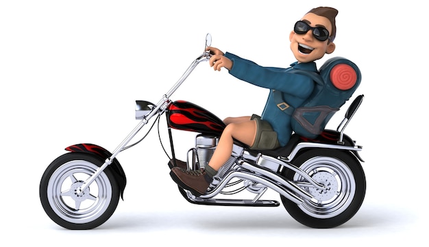 Fun illustration of a 3D cartoon backpacker