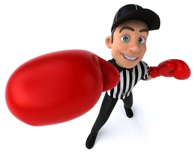 Fun Illustration of an american Referee boxing