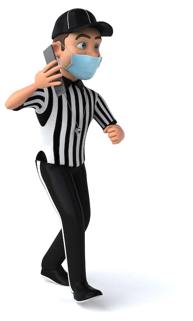 Premium Photo  Fun illustration of an american referee with a smartphone