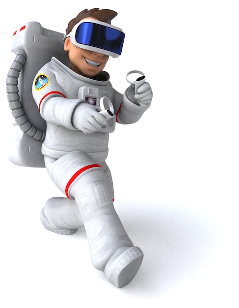 Fun Illustration of an astronaut with a VR Helmet