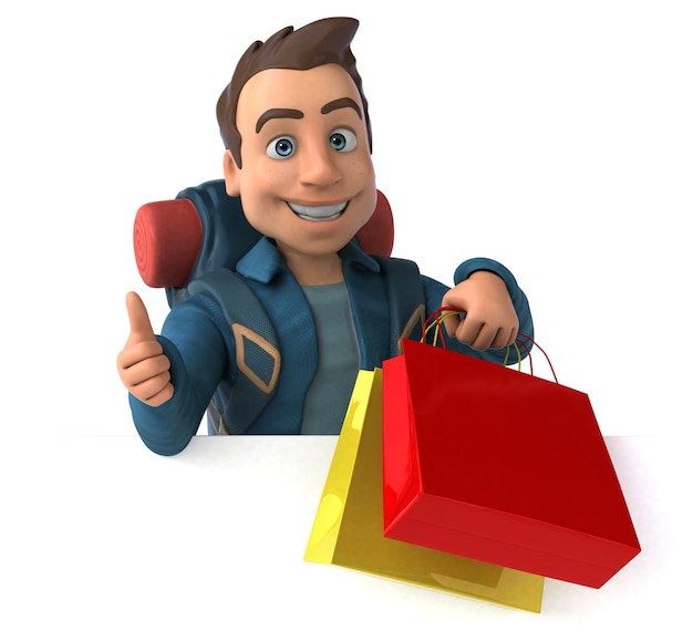 fun illustration of a cartoon backpacker