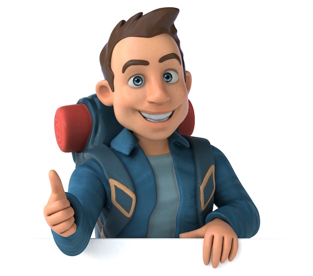 fun illustration of a cartoon backpacker