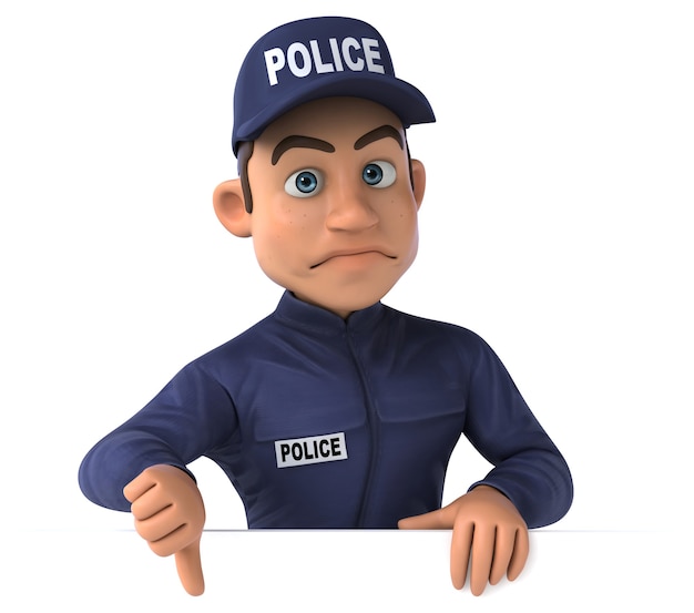 Fun illustration of a cartoon Police Officer