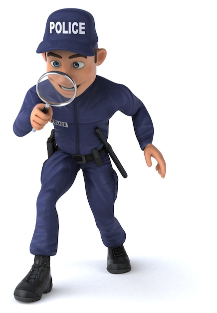 Photo fun illustration of a cartoon police officer