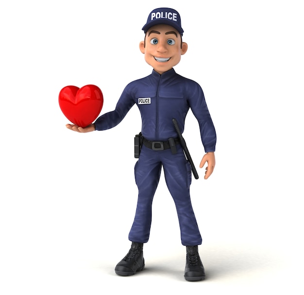 Fun illustration of a cartoon Police Officer