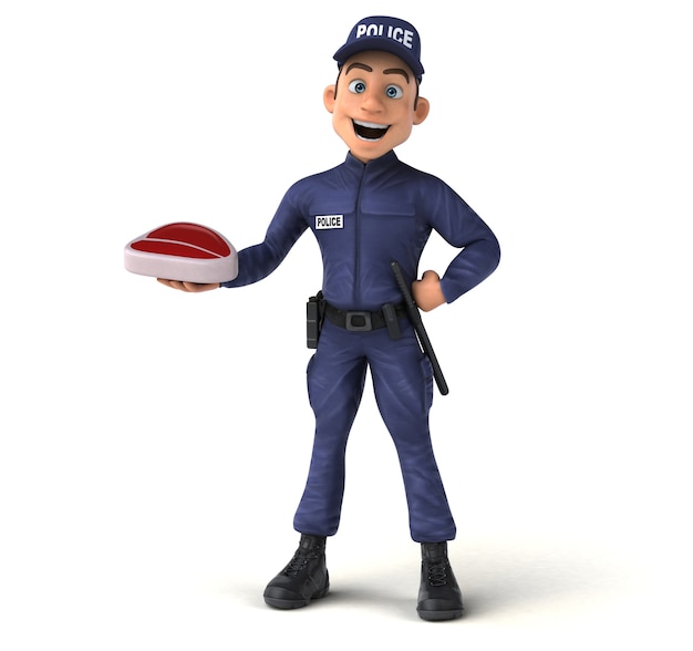 Fun illustration of a cartoon Police Officer