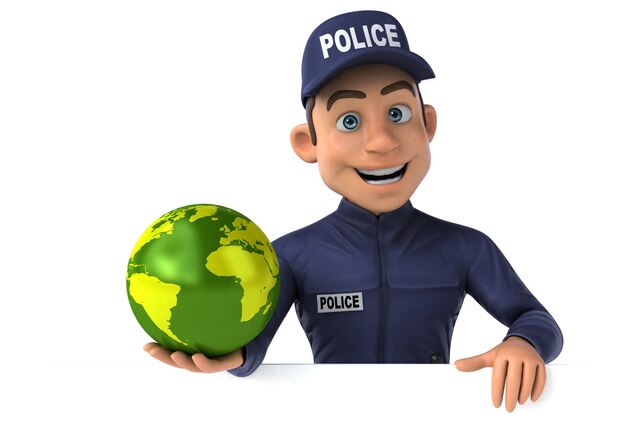 Fun illustration of a cartoon Police Officer