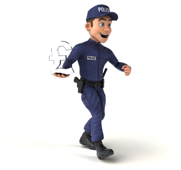 Fun illustration of a cartoon Police Officer