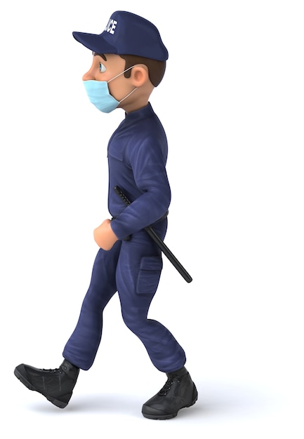 Fun illustration of a cartoon Police Officer