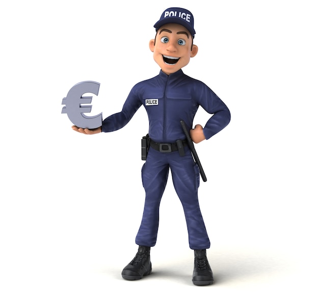 Fun illustration of a cartoon Police Officer