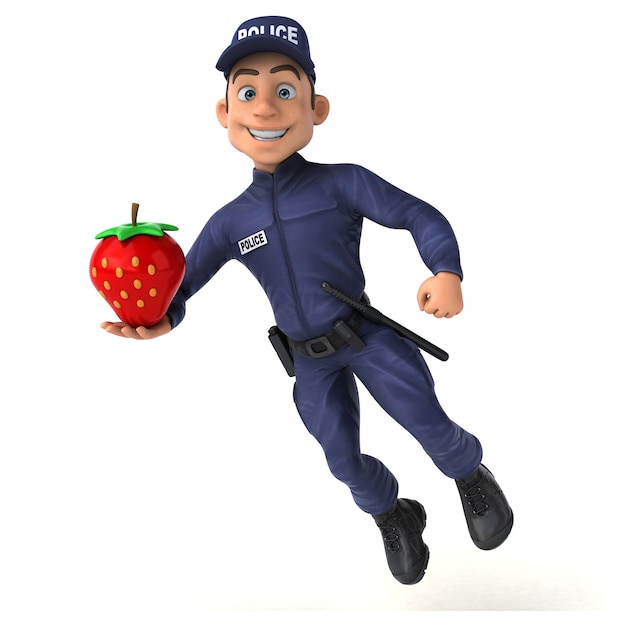 Fun illustration of a cartoon Police Officer